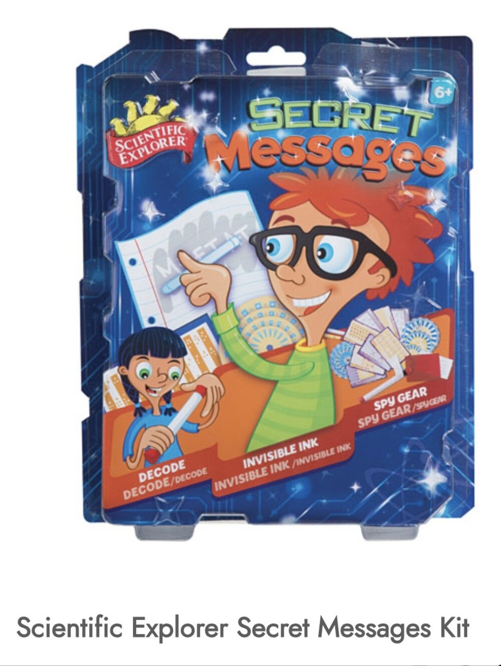 Scientific Explorer Secret Messages Kit Decode, spywear, invisible Ink Kit New!